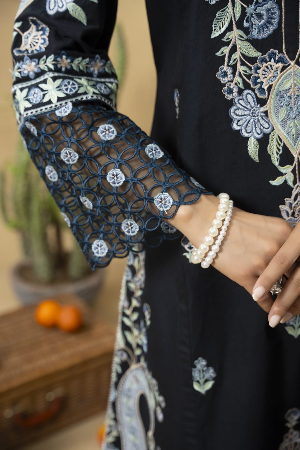 Traditional Threads Embroidered Viscose 3 Piece Suit TRA28