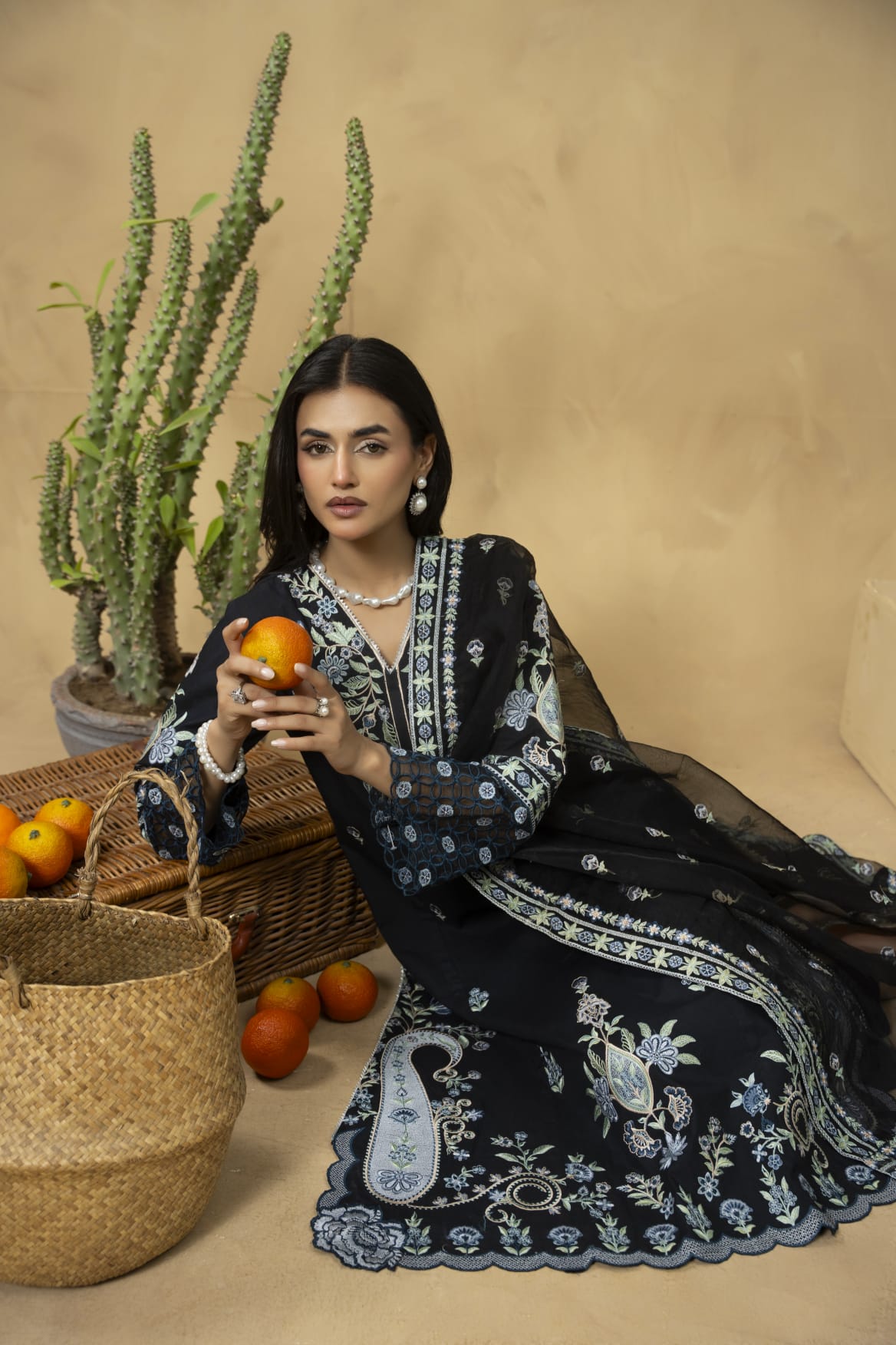 Traditional Threads Embroidered Viscose 3 Piece Suit TRA28