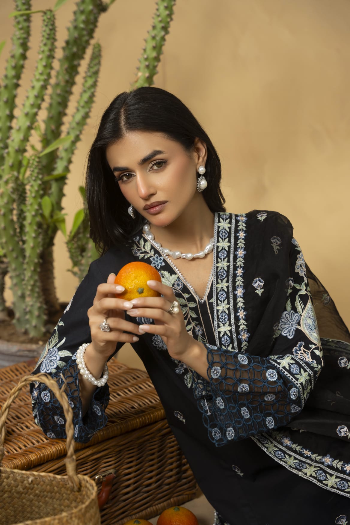 Traditional Threads Embroidered Viscose 3 Piece Suit TRA28