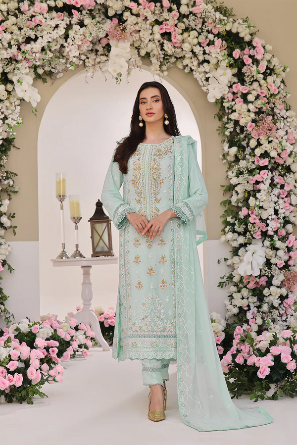 Wadah Uzair Embellished Chiffon Wedding Wear Opal WAR42