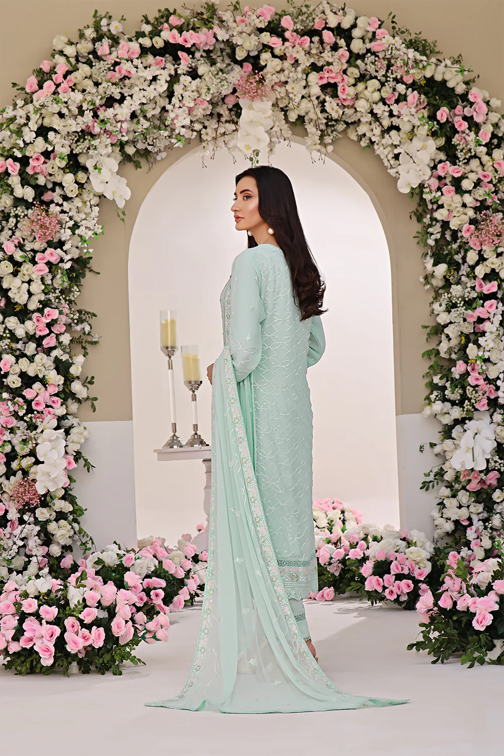 Wadah Uzair Embellished Chiffon Wedding Wear Opal WAR42