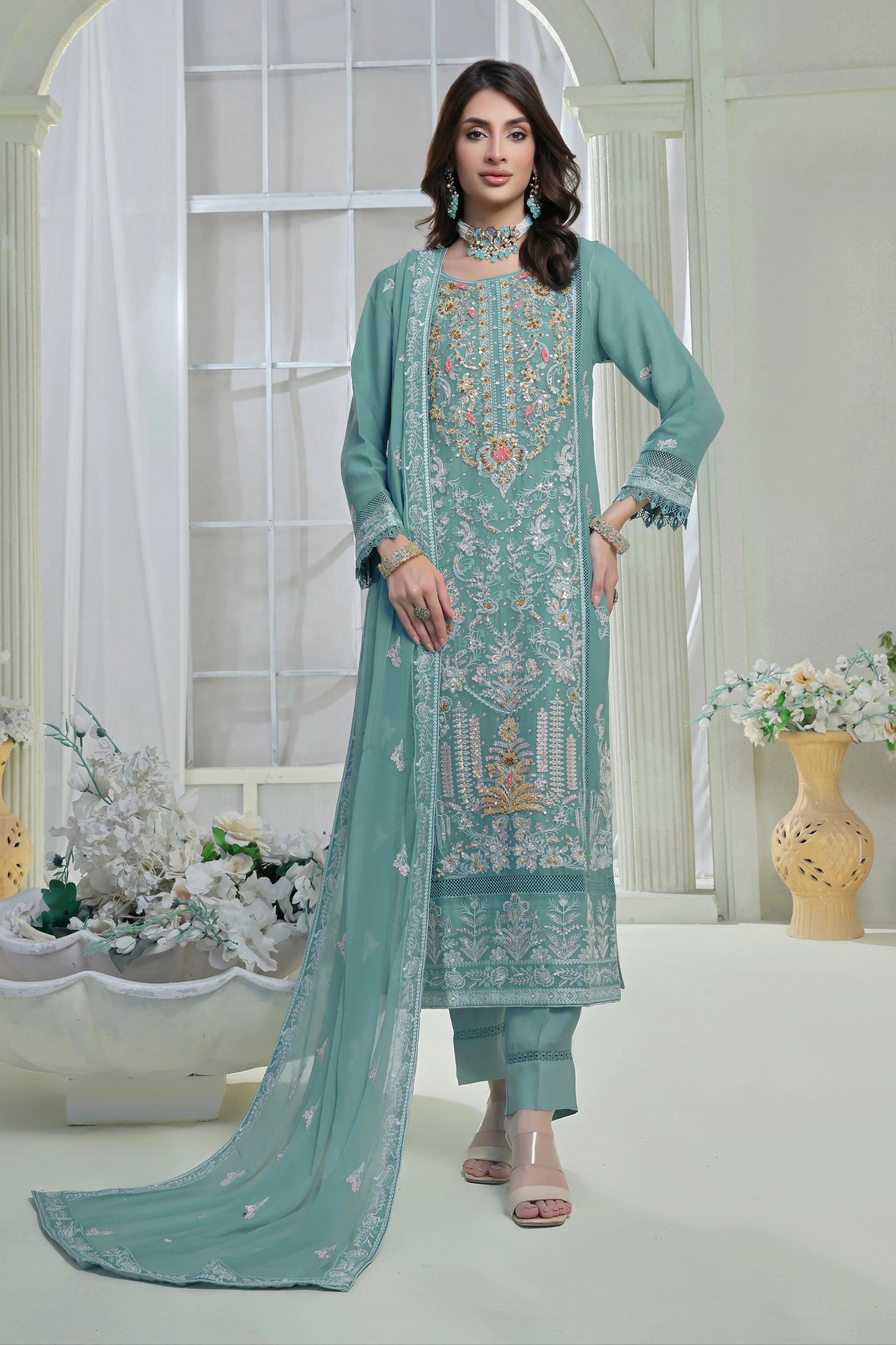 Wardah Uzair Embellished Chiffon Opulence Wedding Wear WAR53