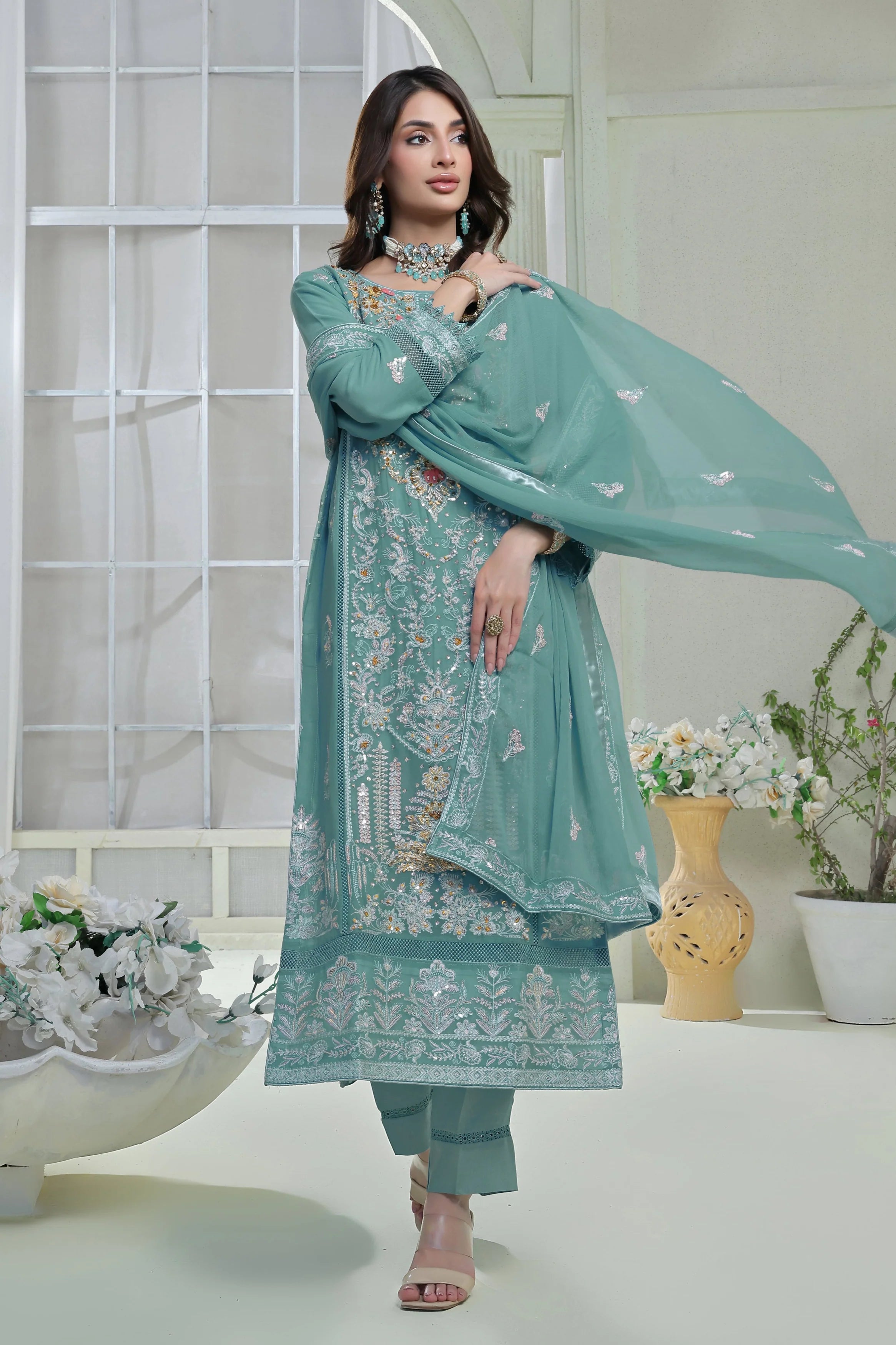 Wardah Uzair Embellished Chiffon Opulence Wedding Wear WAR53