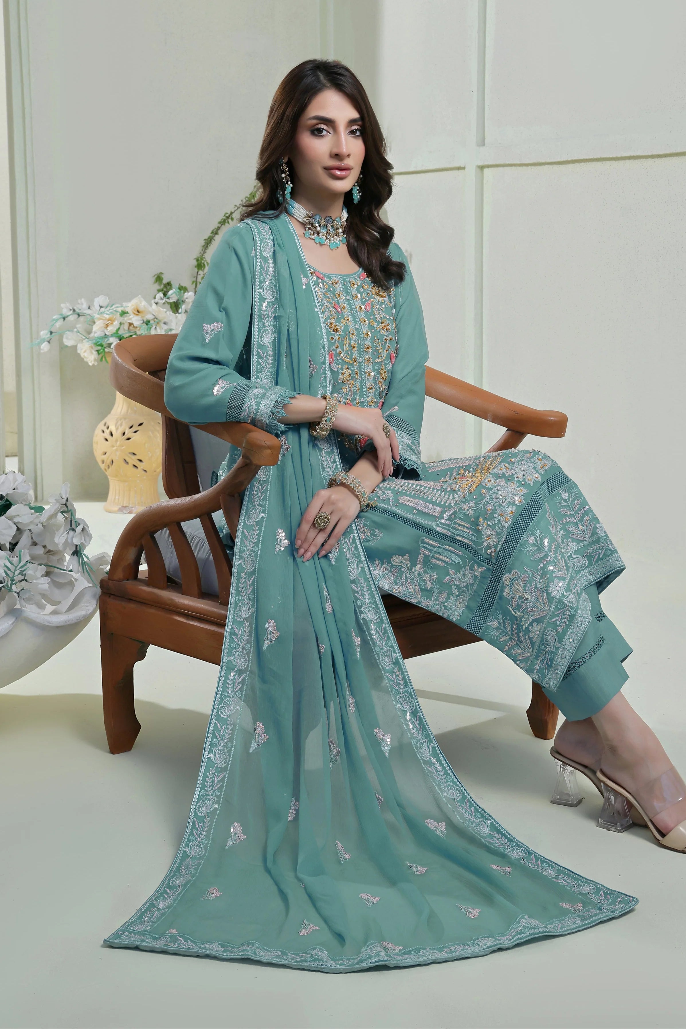 Wardah Uzair Embellished Chiffon Opulence Wedding Wear WAR53