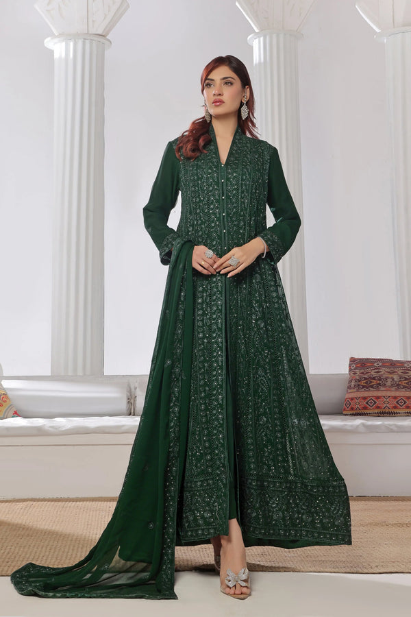 Wadah Uzair Embroidered Chiffon Gown Resham-e-Afreen WAR47