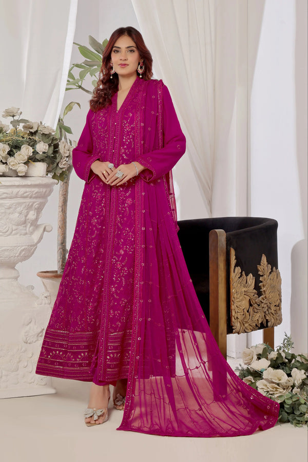Wadah Uzair Embroidered Chiffon Gown Rang-e-Ishq WAR48