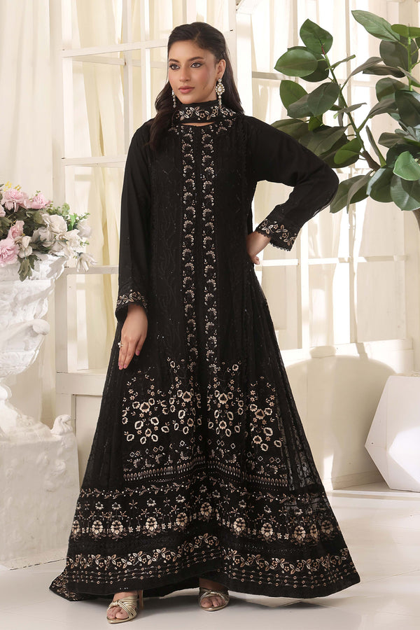 Wardah Uzair Embroidered Chiffon Gown Maxi Dress WAR66