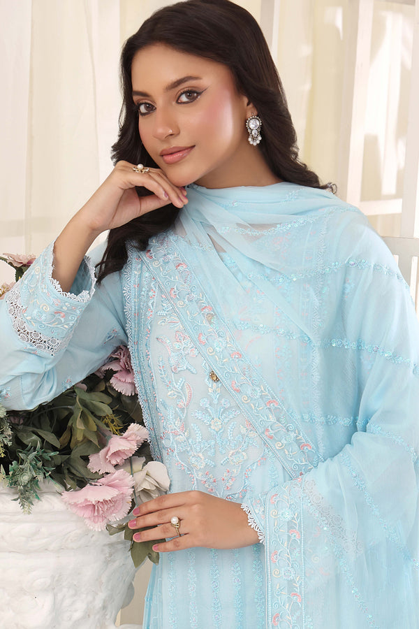 Wardah Uzair Embroidered Chiffon Gown Maxi Dress WAR67