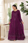 Wardah Uzair Embroidered Chiffon Gown Maxi Dress WAR69