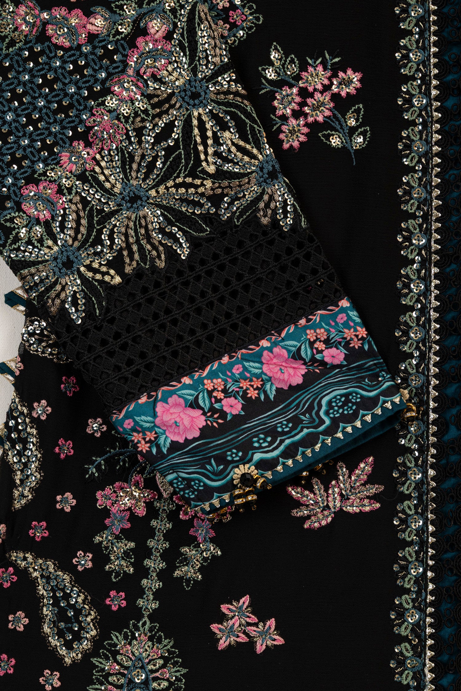 Xenia Antiha Embroidered Chiffon Formal Wear XEN07