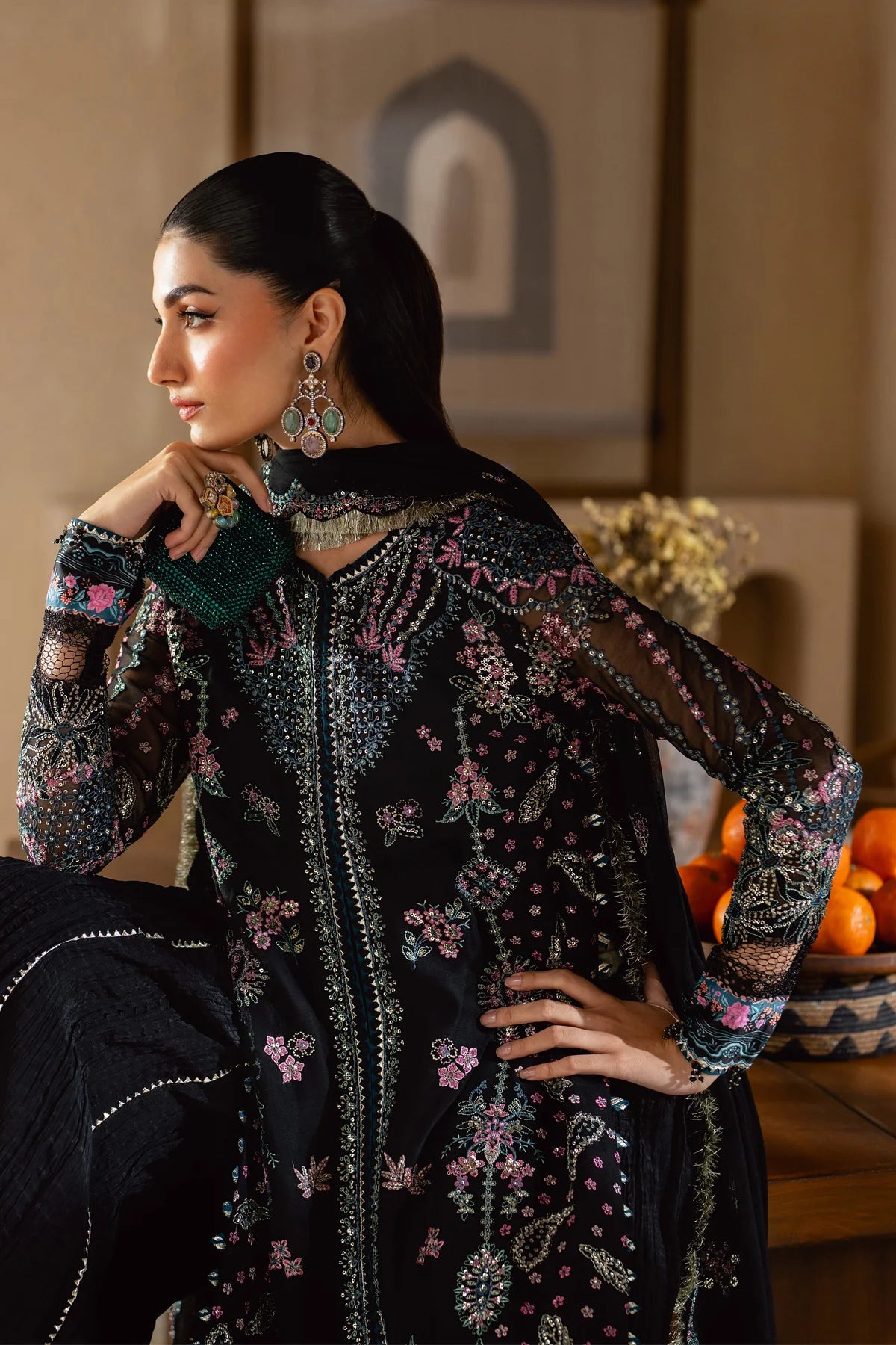 Xenia Antiha Embroidered Chiffon Formal Wear XEN07