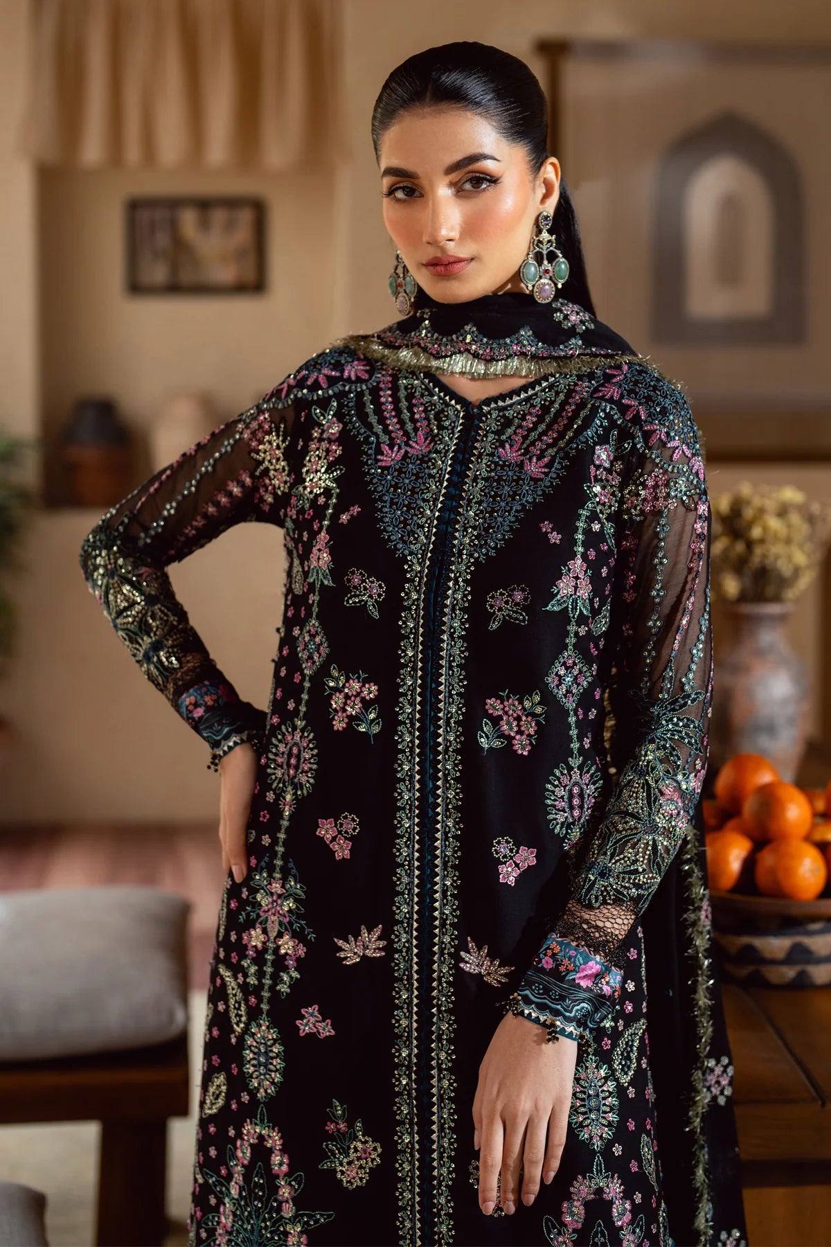 Xenia Antiha Embroidered Chiffon Formal Wear XEN07