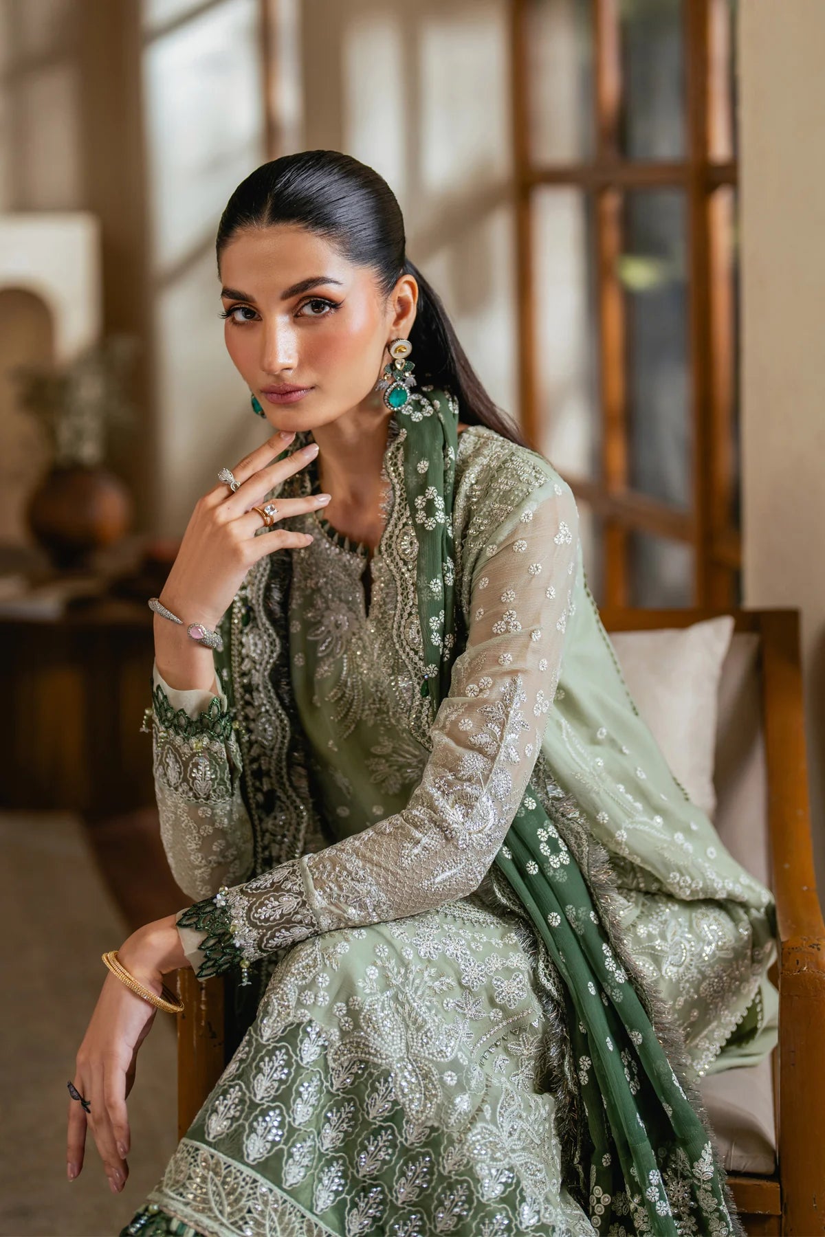 Xenia Verdura Embroidered Chiffon Formal Wear XEN06