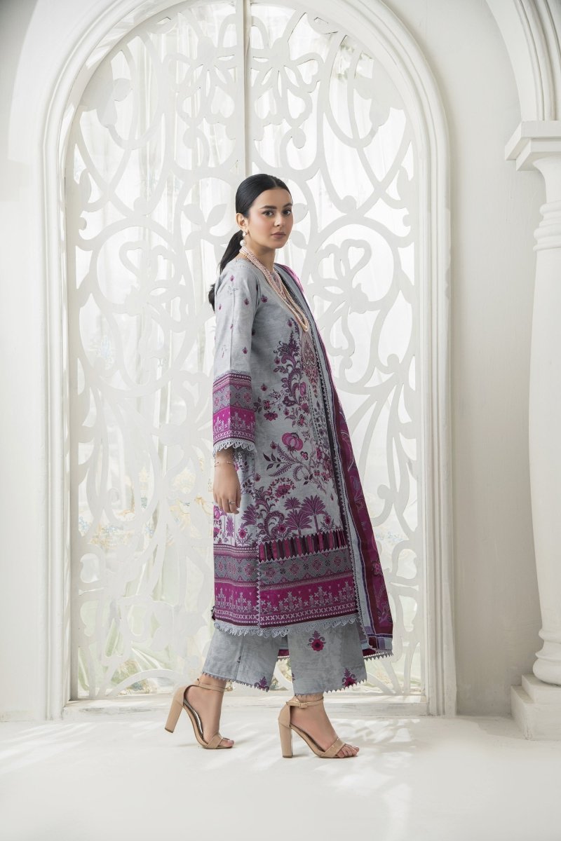 Amal Nirvana Embroidered Khaddar 3 Piece Suit ALL137 - Designer dhaage