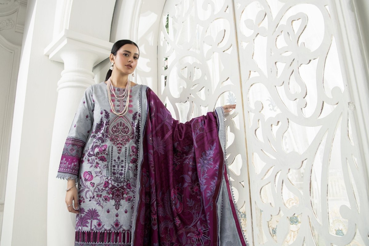 Amal Nirvana Embroidered Khaddar 3 Piece Suit ALL137 - Designer dhaage