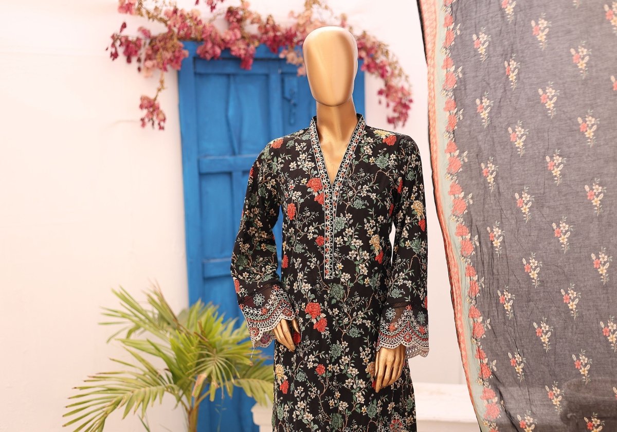 Bin Saeed Chikankari Lawn 3 Piece Suit BIN163 - Designer dhaage