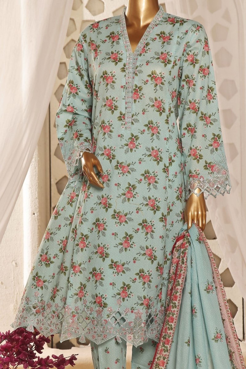 Bin Saeed Lawn 3 Piece Frock BIN158