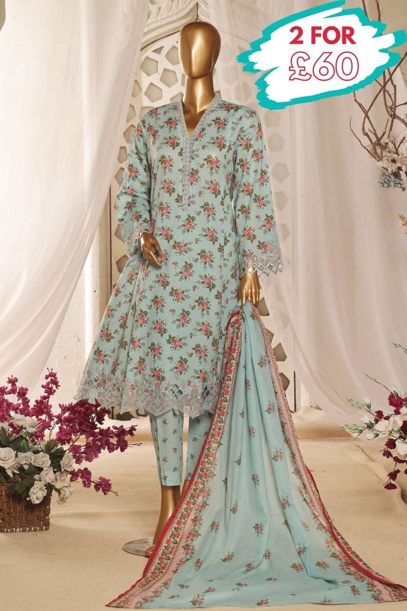 Bin Saeed Lawn 3 Piece Frock BIN158 - Designer dhaage