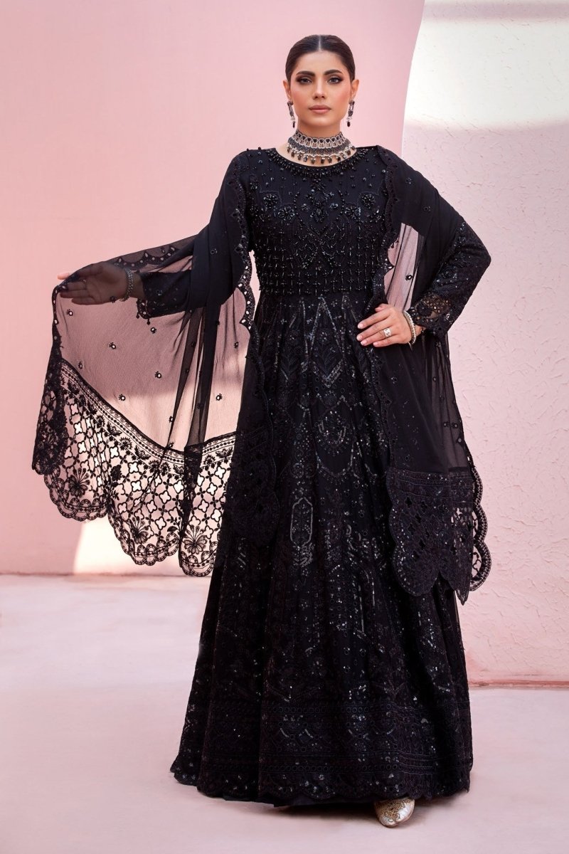 Differ Embellished Chiffon Maxi Dress Pakistani Party Wear DIF03 Differ Embellished Chiffon Maxi Dress Pakistani Party Wear DIF03