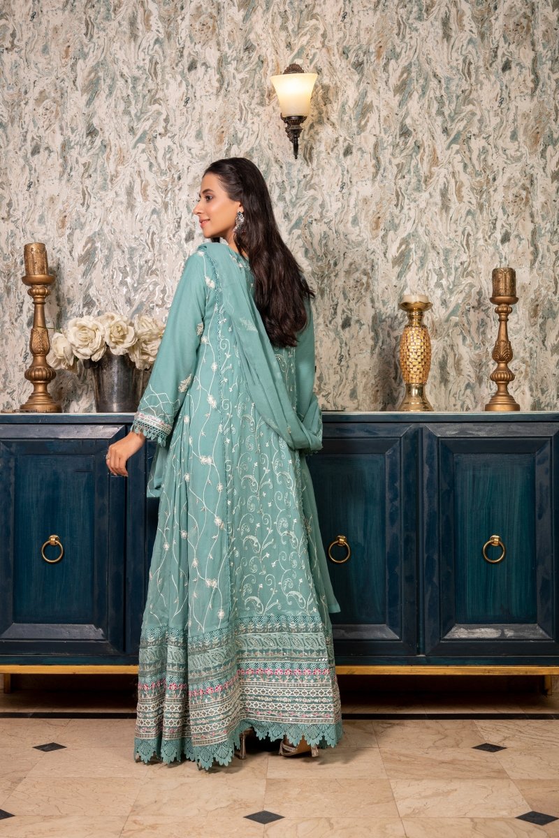 Embellished Chiffon Pakistani Eid Dress SEL03 - Main Image