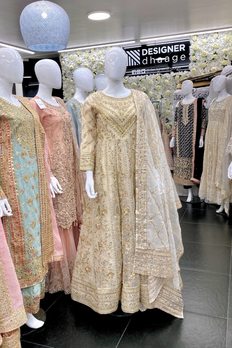 Embellished Pakistani Wedding Wear Maxi Dress FAS01 Embellished Pakistani Wedding Wear Maxi Dress FAS01