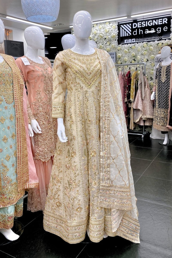 Embellished Pakistani Wedding Wear Maxi Dress FAS01-Designer dhaage