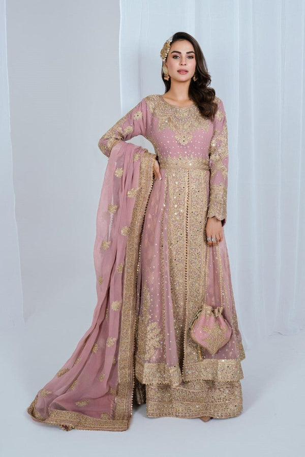 Haseens Noor Begum Pakistani Wedding Wear Chiffon Maxi Dress HAS08-Designer dhaage