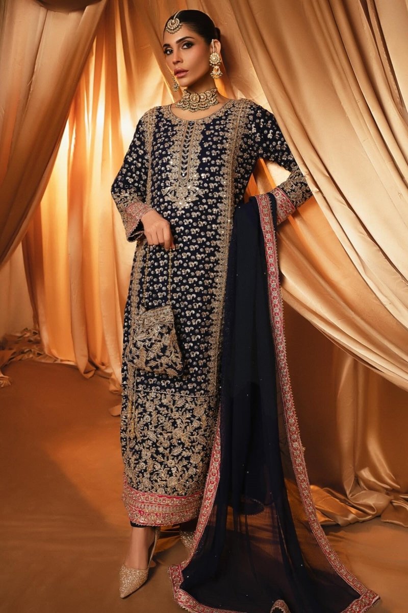 Haseens Raina Pakistani Wedding Wear Chiffon Suit HAS11-Designer dhaage