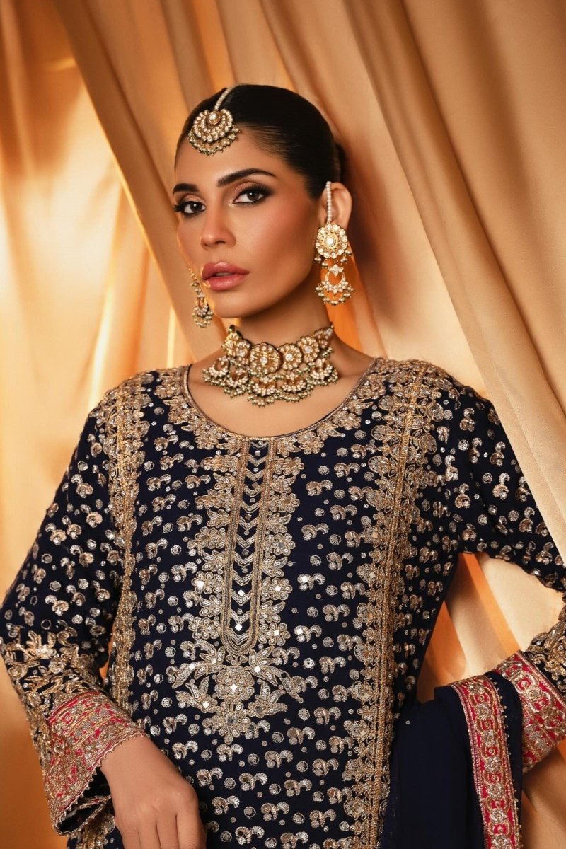 Haseens Raina Pakistani Wedding Wear Chiffon Suit HAS11-Designer dhaage