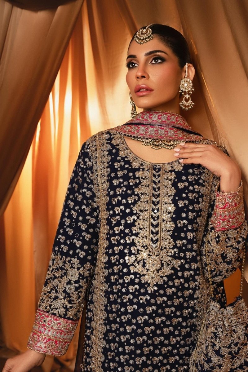 Haseens Raina Pakistani Wedding Wear Chiffon Suit HAS11-Designer dhaage