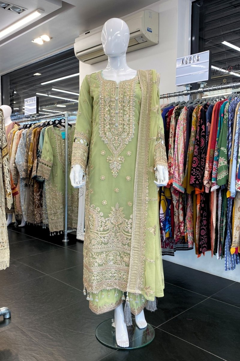 Imrozia Embellished Organza Pakistani Party Wear Suit Dastoor IMR195-Designer dhaage