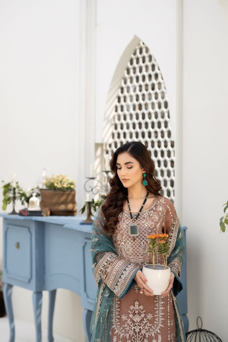 Imrozia Embellished Organza Pakistani Party Wear Suit Nayab IMR197-Designer dhaage