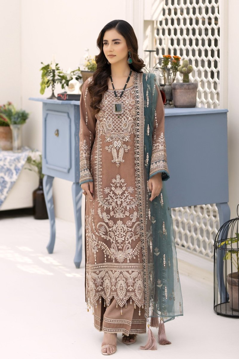 Imrozia Embellished Organza Pakistani Party Wear Suit Nayab IMR197-Designer dhaage