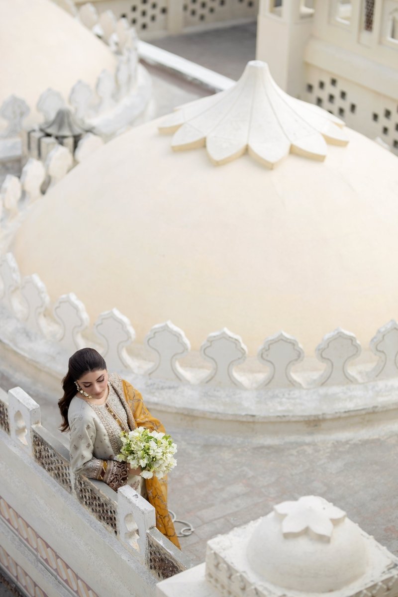 Imrozia Embellished Organza Pakistani Party Wear Suit Sheen IMR203 - Designer dhaage