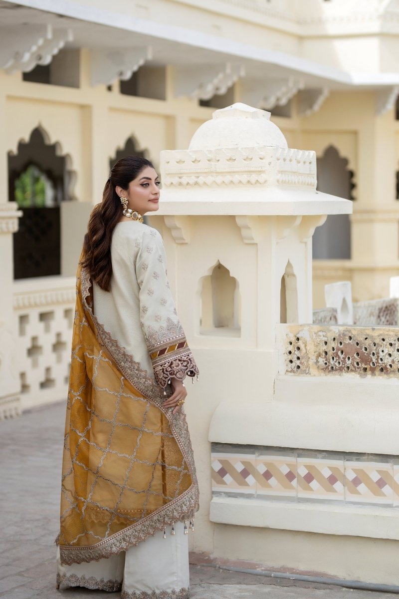 Imrozia Embellished Organza Pakistani Party Wear Suit Sheen IMR203 - Designer dhaage