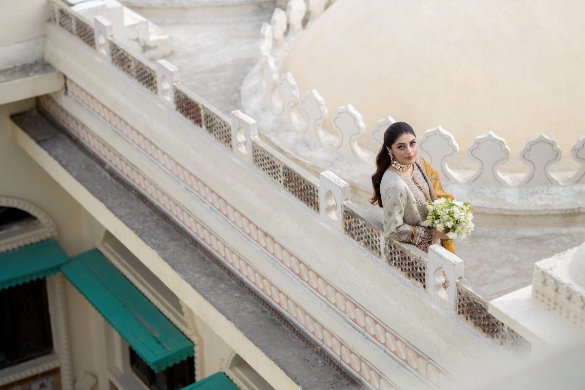 Imrozia Embellished Organza Pakistani Party Wear Suit Sheen IMR203 - Designer dhaage