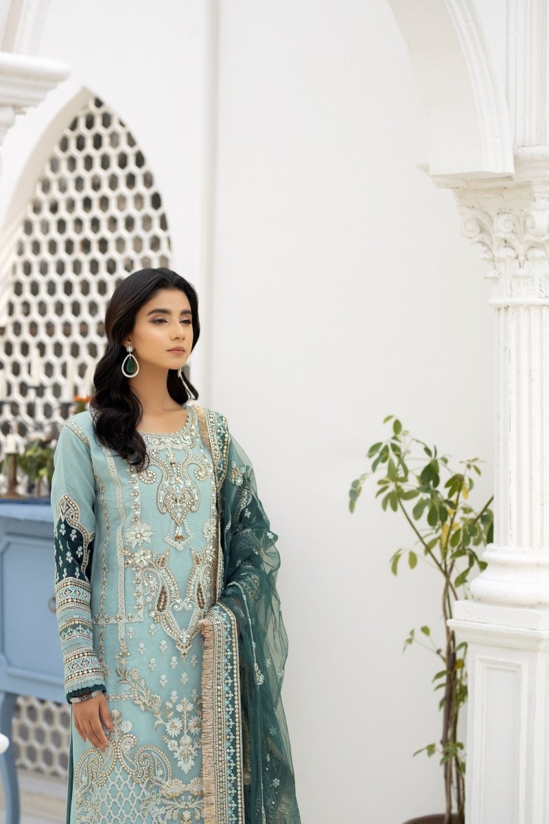 Imrozia Embellished Organza Pakistani Party Wear Suit Zebaish IMR196-Designer dhaage