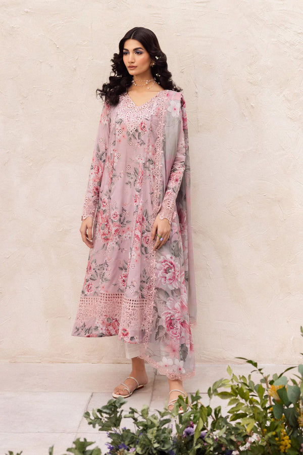 Iznik Embroidered Lawn 3 Piece Dress 46" Length IZN03 - Designer dhaage