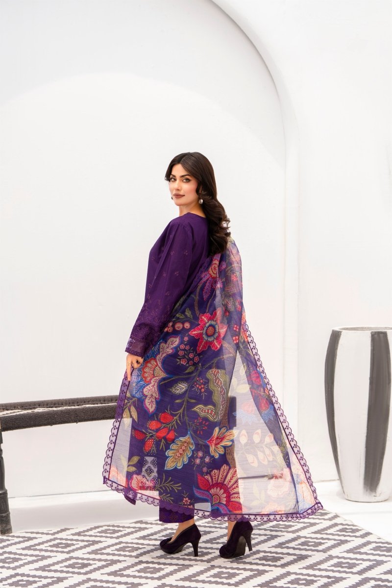Karma Embroidered Chikankari Cotton Lawn Suit KAR125 - Designer dhaage