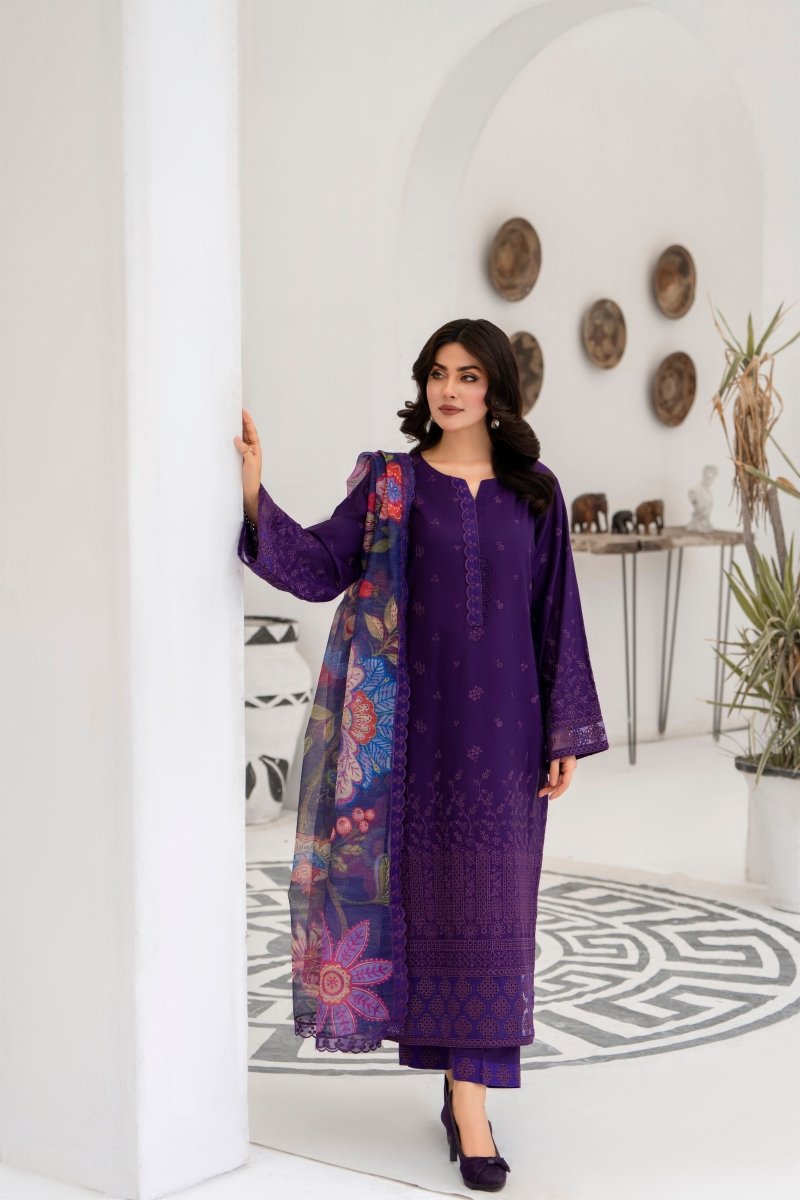 Karma Embroidered Chikankari Cotton Lawn Suit KAR125 - Designer dhaage