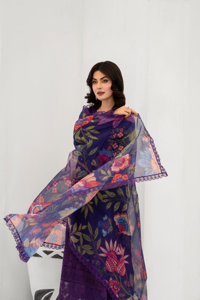 Karma Embroidered Chikankari Cotton Lawn Suit KAR125 - Designer dhaage