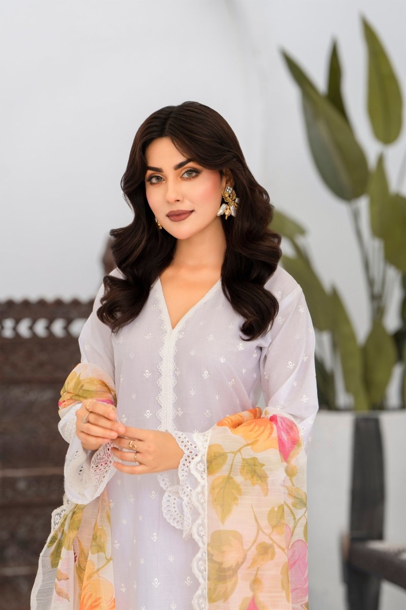 Karma Embroidered Chikankari Cotton Lawn Suit KAR126 - Designer dhaage
