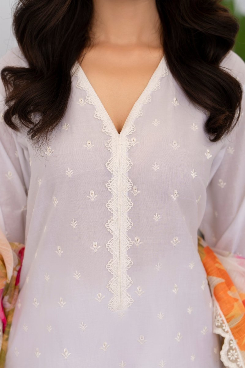 Karma Embroidered Chikankari Cotton Lawn Suit KAR126 - Designer dhaage