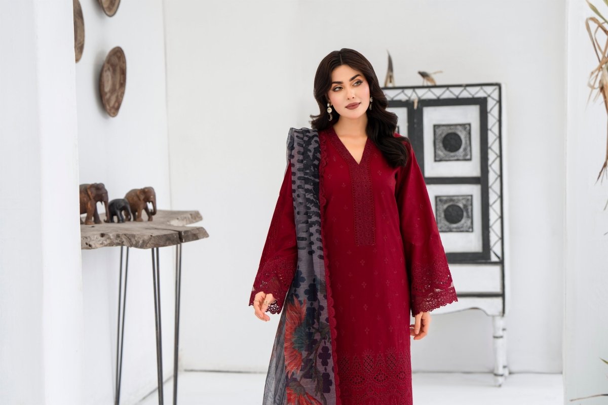 Karma Embroidered Chikankari Cotton Lawn Suit KAR127 - Designer dhaage