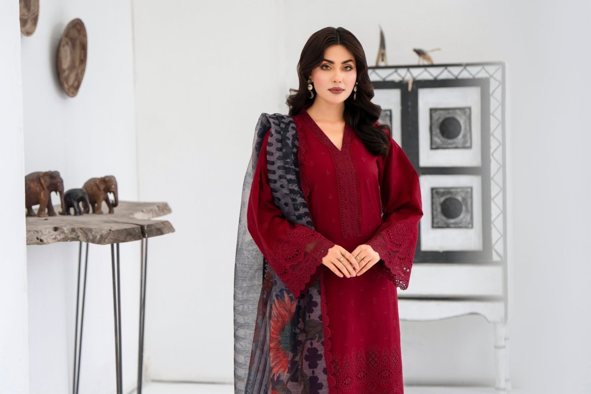 Karma Embroidered Chikankari Cotton Lawn Suit KAR127 - Designer dhaage