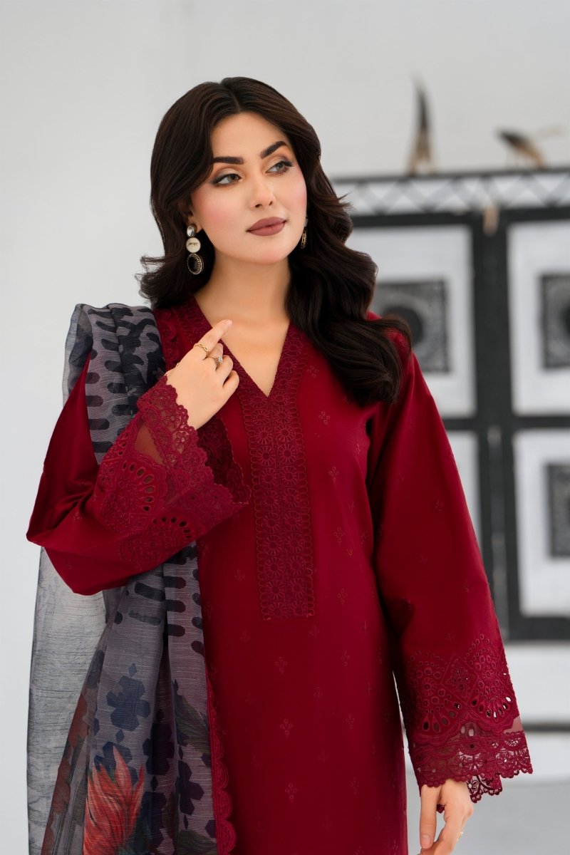 Karma Embroidered Chikankari Cotton Lawn Suit KAR127 - Designer dhaage