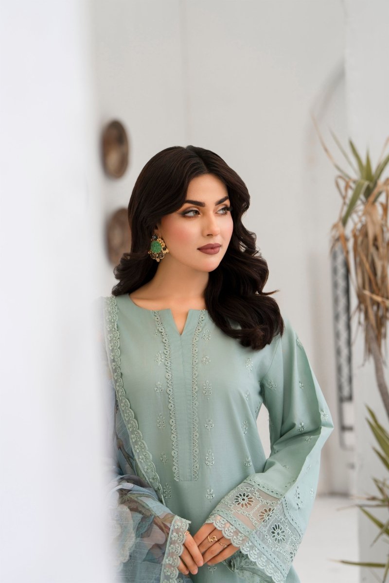 Karma Embroidered Chikankari Cotton Lawn Suit KAR128 - Designer dhaage
