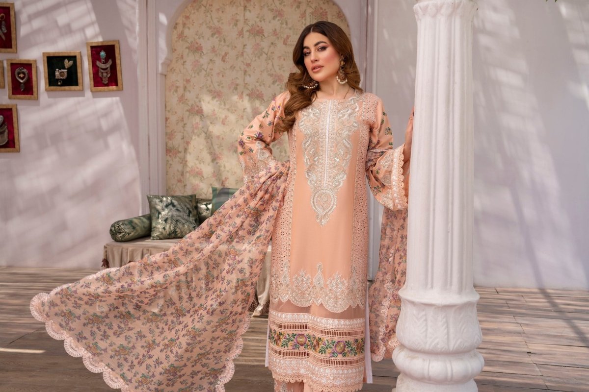 Karma Festive Embroidered Cotton Pakistani Suit KAR100 - Designer dhaage