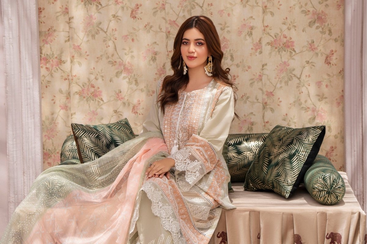Karma Festive Embroidered Cotton Pakistani Suit KAR92 - Designer dhaage