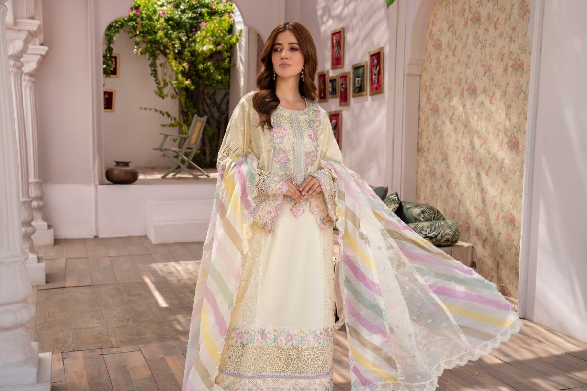 Karma Festive Embroidered Cotton Pakistani Suit KAR94 - Designer dhaage